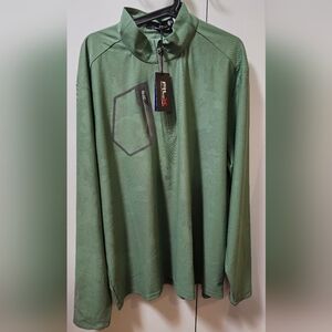 $168 RLX Ralph Lauren Quarter Zip Luxury Golf Pullover Camo Green Mens Size XXL